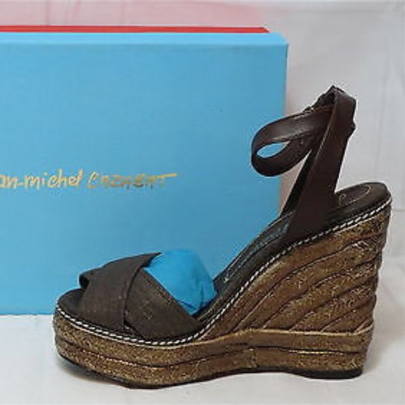 JEAN-MICHEL CAZABAT Women's Ashanti Espadrille-Dk Brown-Fabric & Leather Upper - Picture 3 of 4